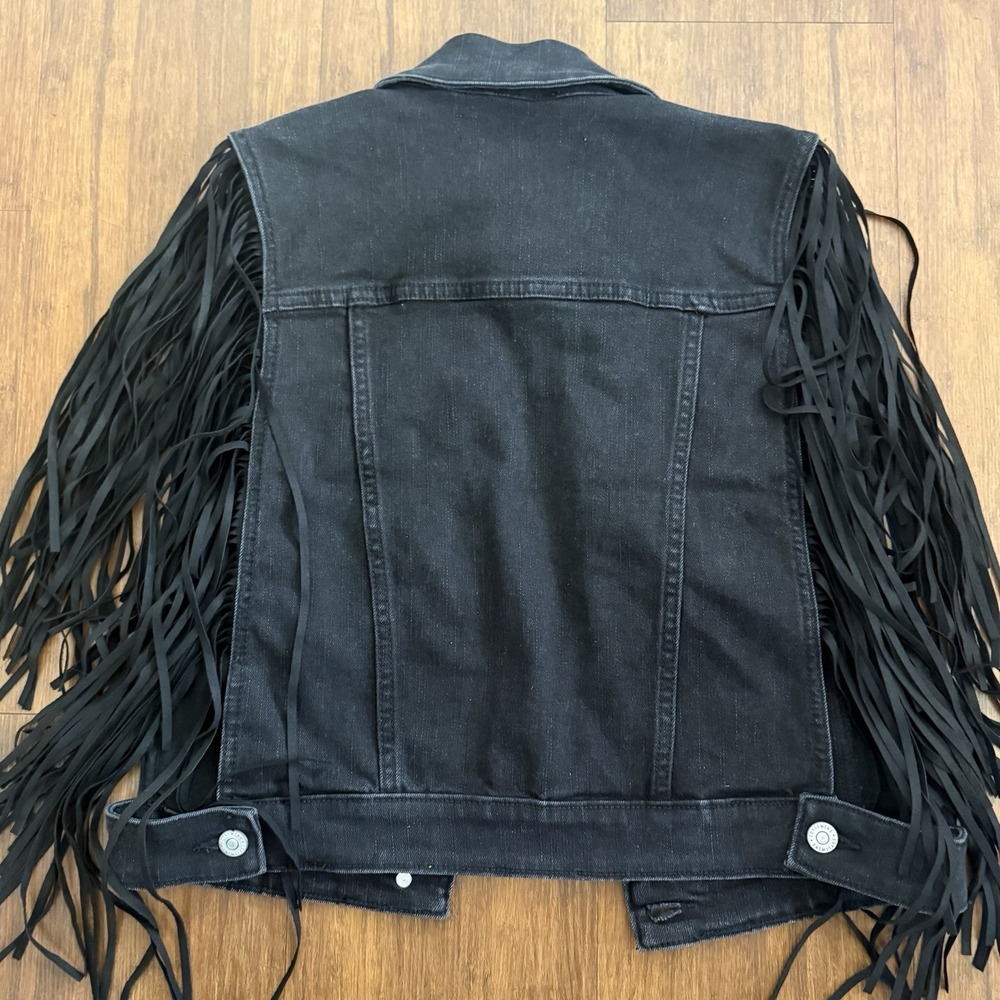Idyllwind Fringe Vest Womens Small Black Studded Cowgirl Hippie Rodeo Festival - Picture 2 of 12